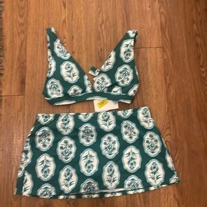 Antonio Melani Floral/Green Swimsuit Set